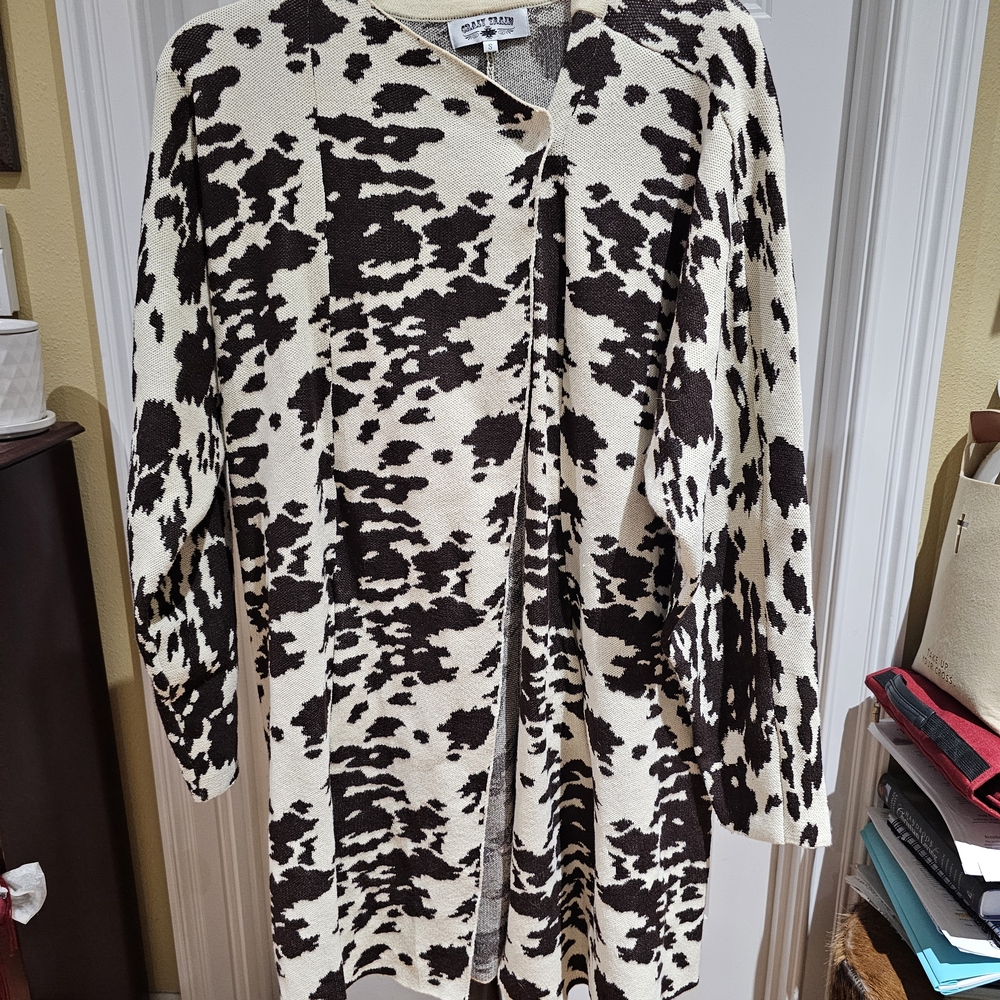 Crazy Train Cow Print Jacket, Size S